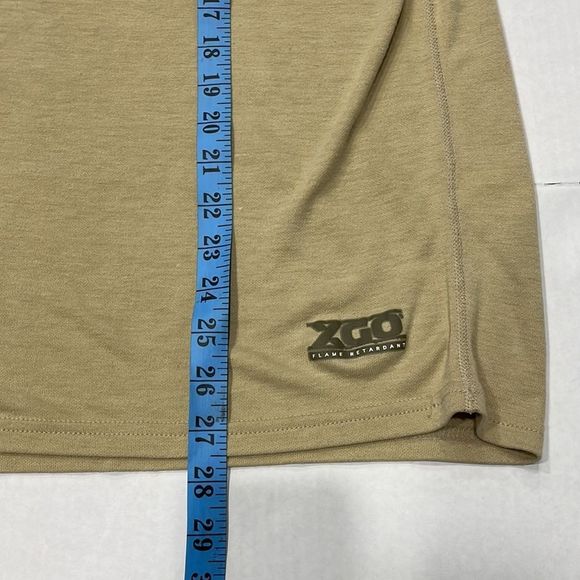 XGO Mens Flame Retardant Tan Long Sleeve Crewneck Shirt 2XL Workwear Outdoor - Picture 8 of 9